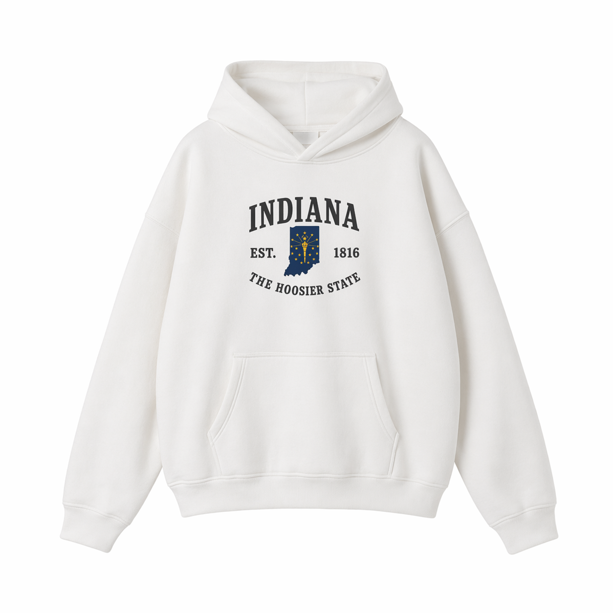 Collection 8 Indiana Oversize Fleeced Hoodie - White front