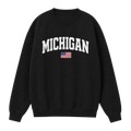 Collection 2 Michigan Essential Heavyweight Crewneck Sweatshirt - Black front