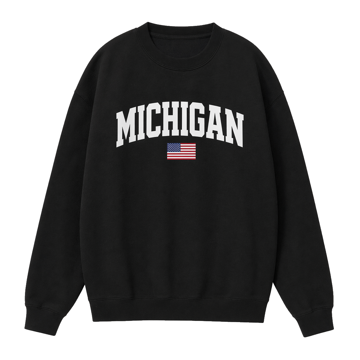 Collection 2 Michigan Essential Heavyweight Crewneck Sweatshirt - Black front