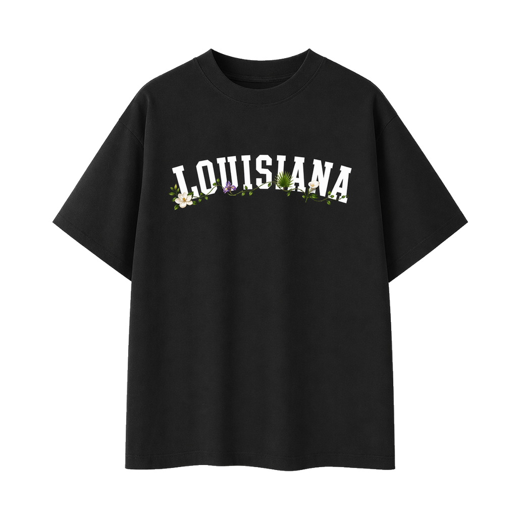Collection 10 Louisiana Essential Cotton T-Shirt - Black front