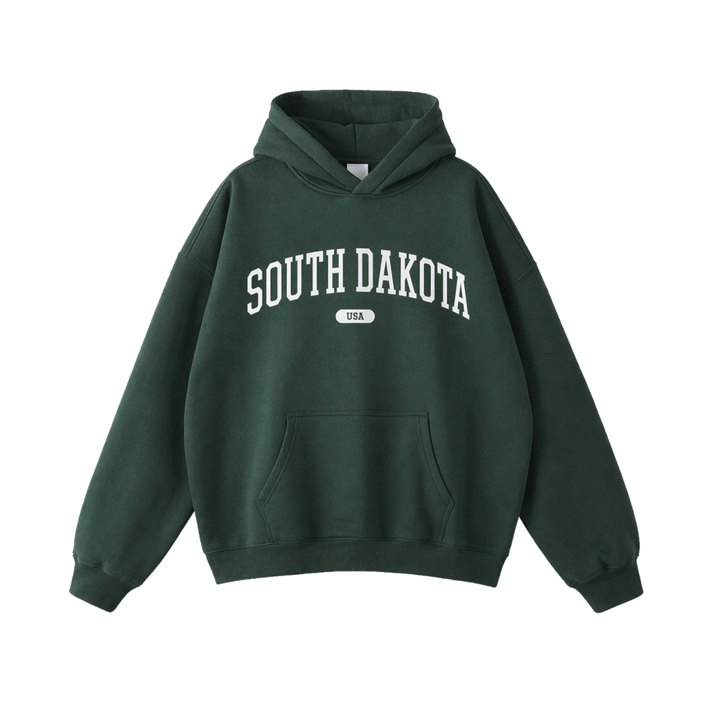 Collection 4 South Dakota Oversize Fleeced Hoodie - Eden Green front