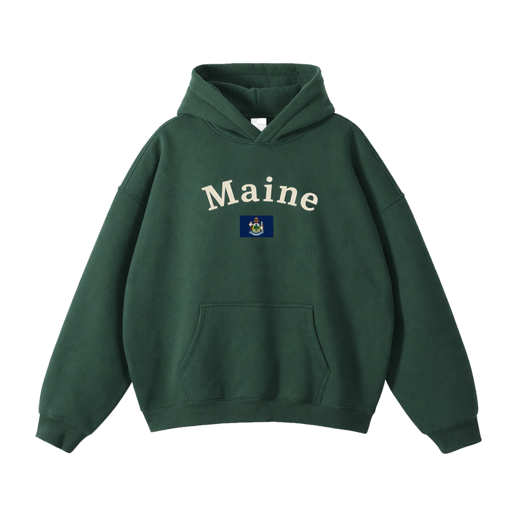 Collection 6 Maine Oversize Fleeced Hoodie - Eden Green front
