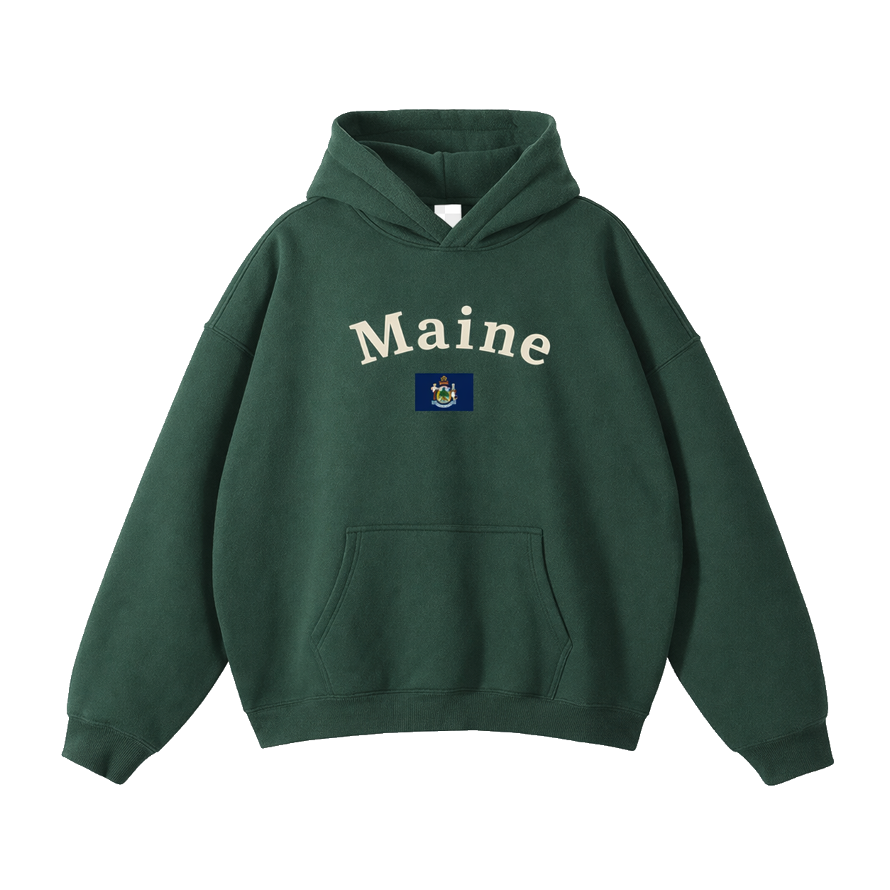 Collection 6 Maine Oversize Fleeced Hoodie - Eden Green front