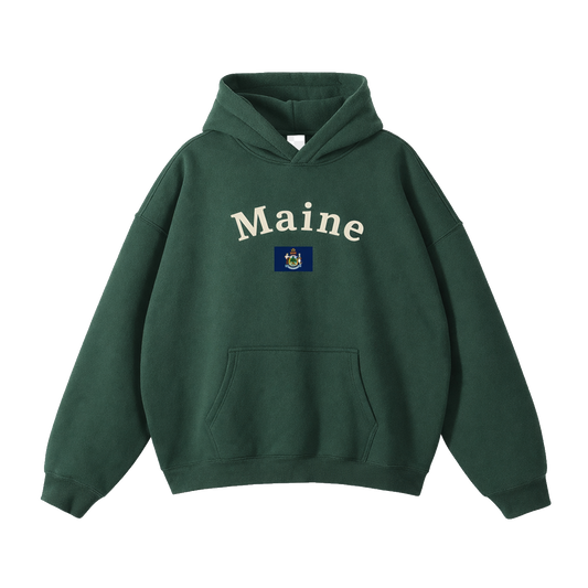 Collection 6 Maine Oversize Fleeced Hoodie - Eden Green front