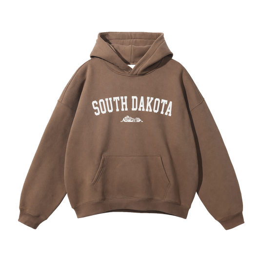 Collection 9 South Dakota Oversize Fleeced Hoodie - Brown front
