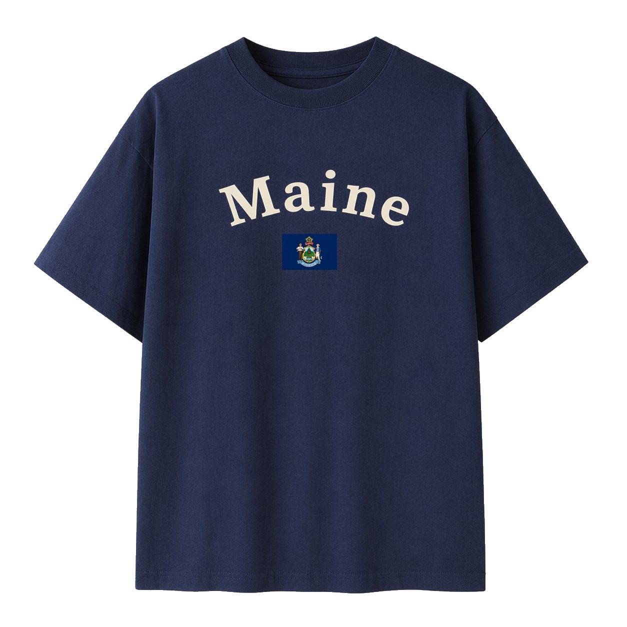 Collection 6 Maine Essential Cotton T-Shirt - Navy Blue front