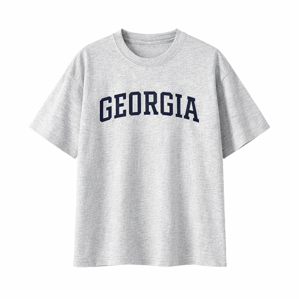 Collection 1 Georgia Essential Cotton T-Shirt - White Gray front