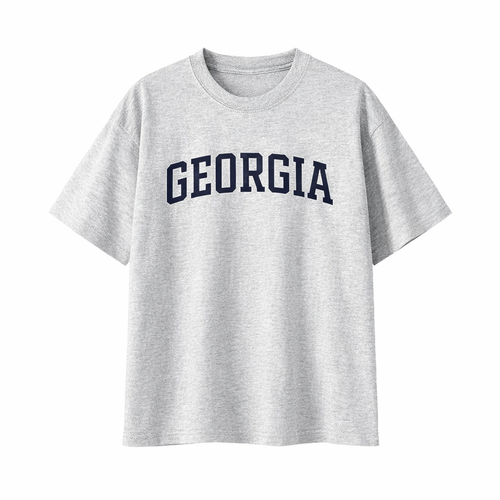 Collection 1 Georgia Essential Cotton T-Shirt - White Gray front