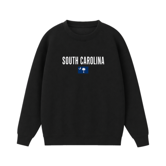 Collection 7 South Carolina Essential Heavyweight Crewneck Sweatshirt - Black front