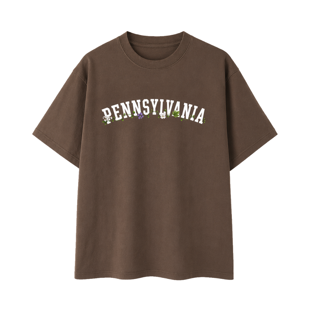 Collection 10 Pennsylvania Essential Cotton T-Shirt - Coffee front
