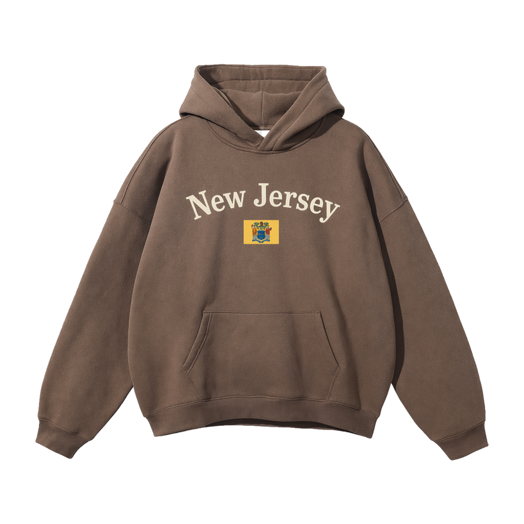 Collection 6 New Jersey Oversize Fleeced Hoodie - Brown front