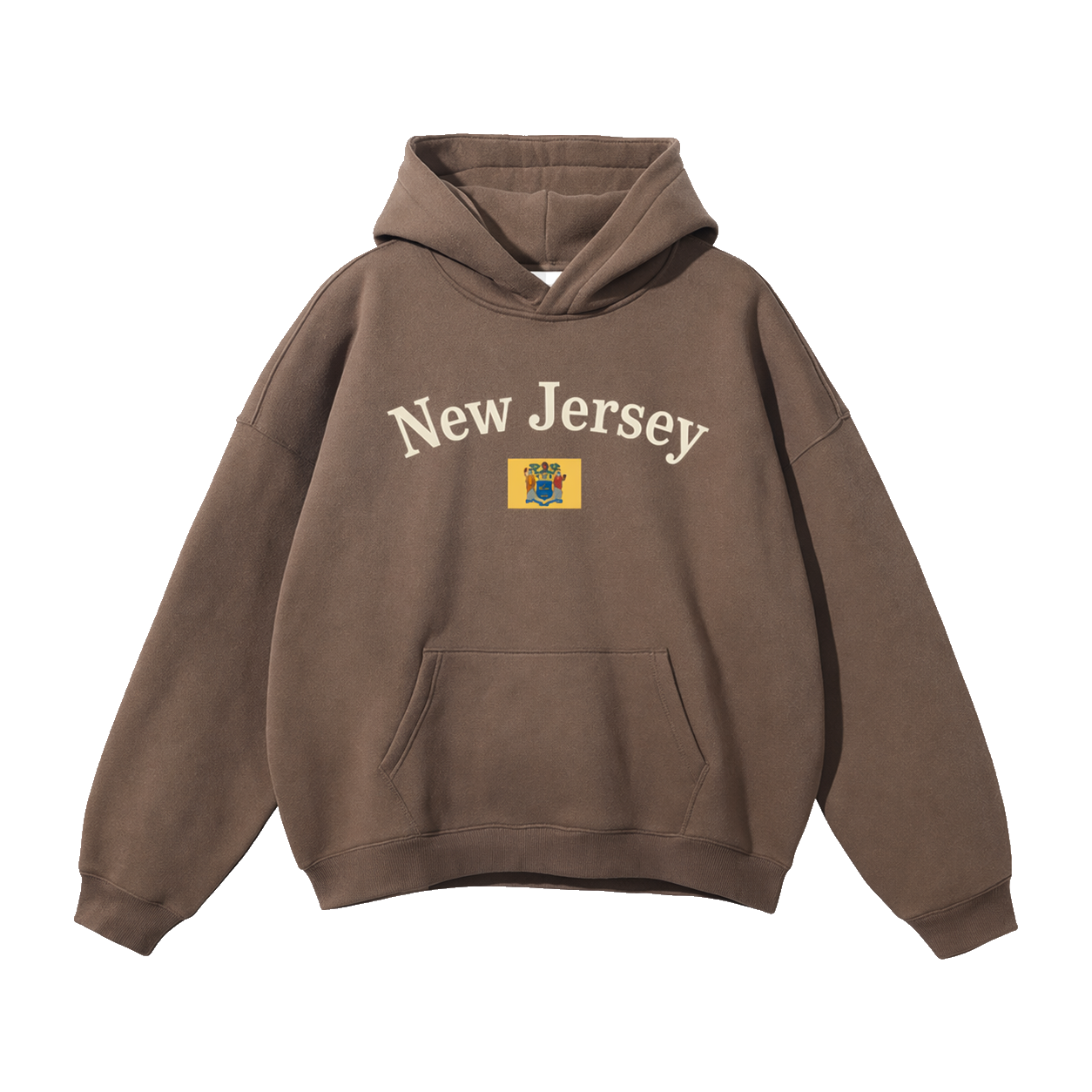 Collection 6 New Jersey Oversize Fleeced Hoodie - Brown front