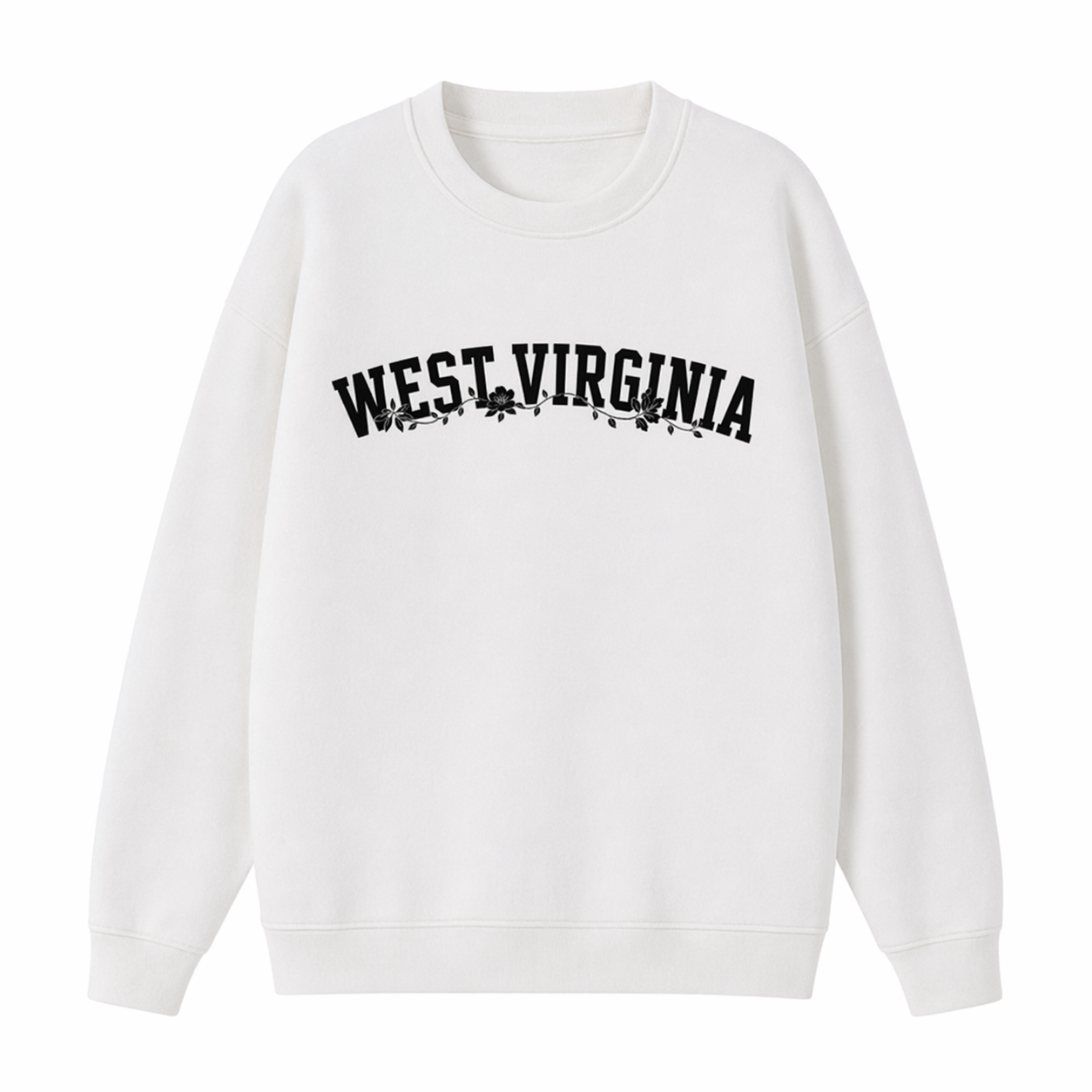 Collection 10 West Virginia Essential Heavyweight Crewneck Sweatshirt - White front