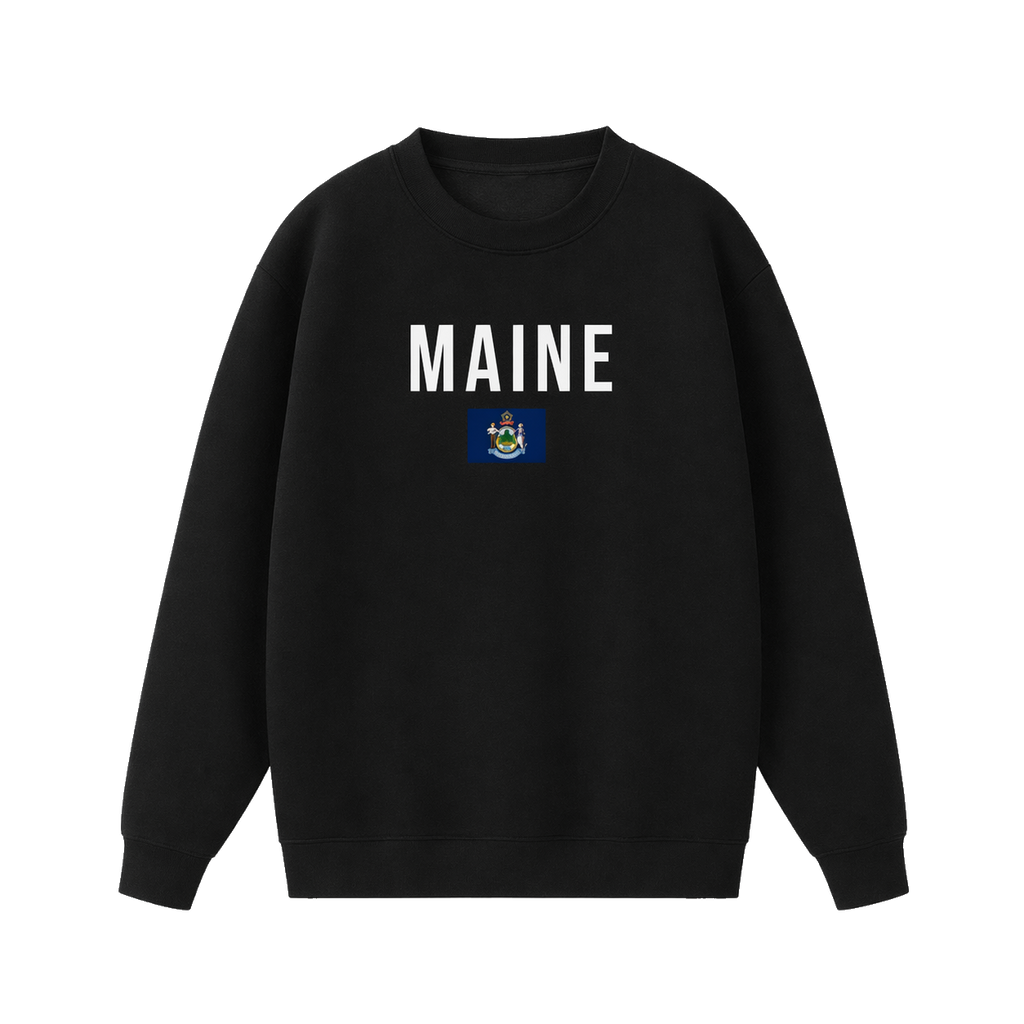 Collection 7 Maine Essential Heavyweight Crewneck Sweatshirt - Black front