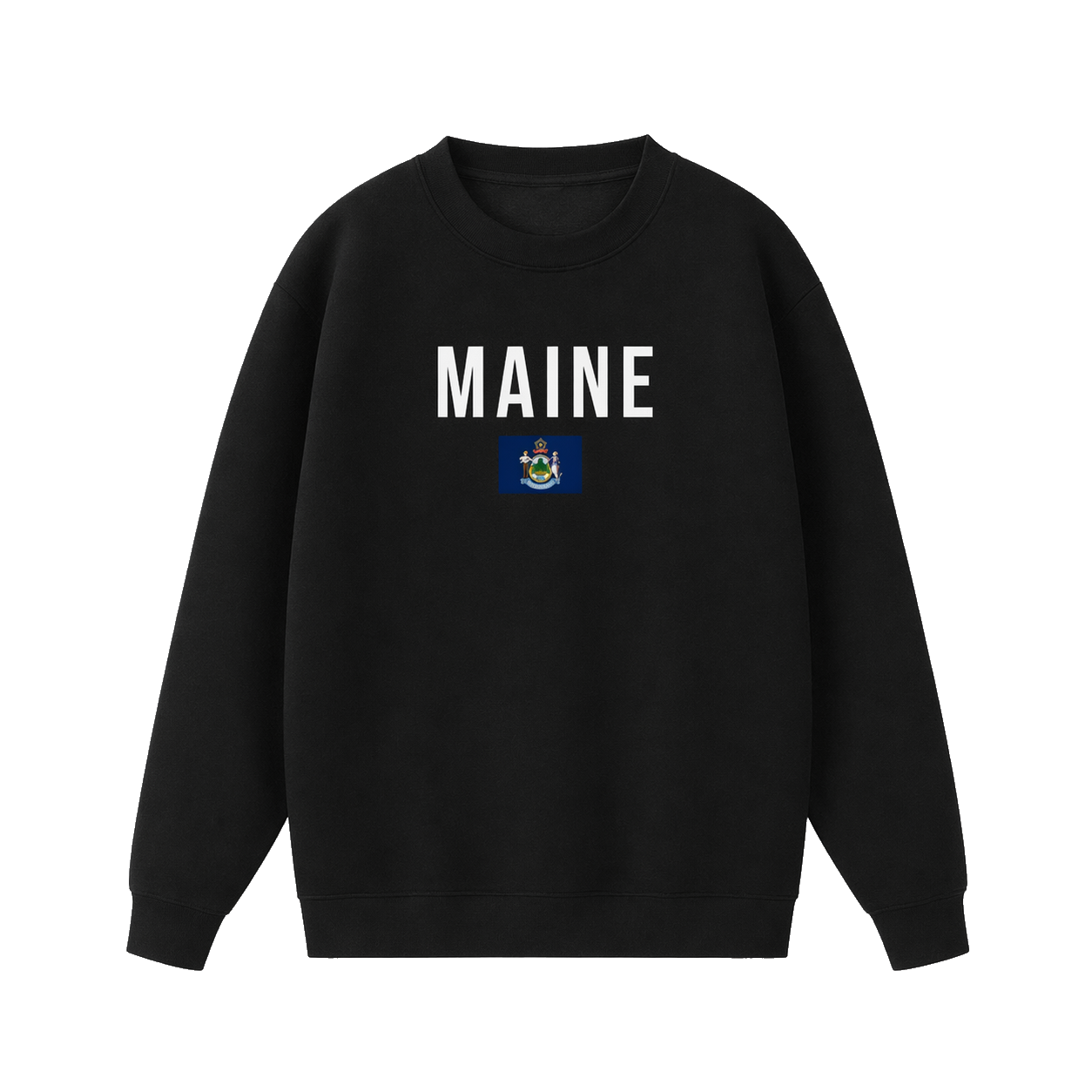 Collection 7 Maine Essential Heavyweight Crewneck Sweatshirt - Black front