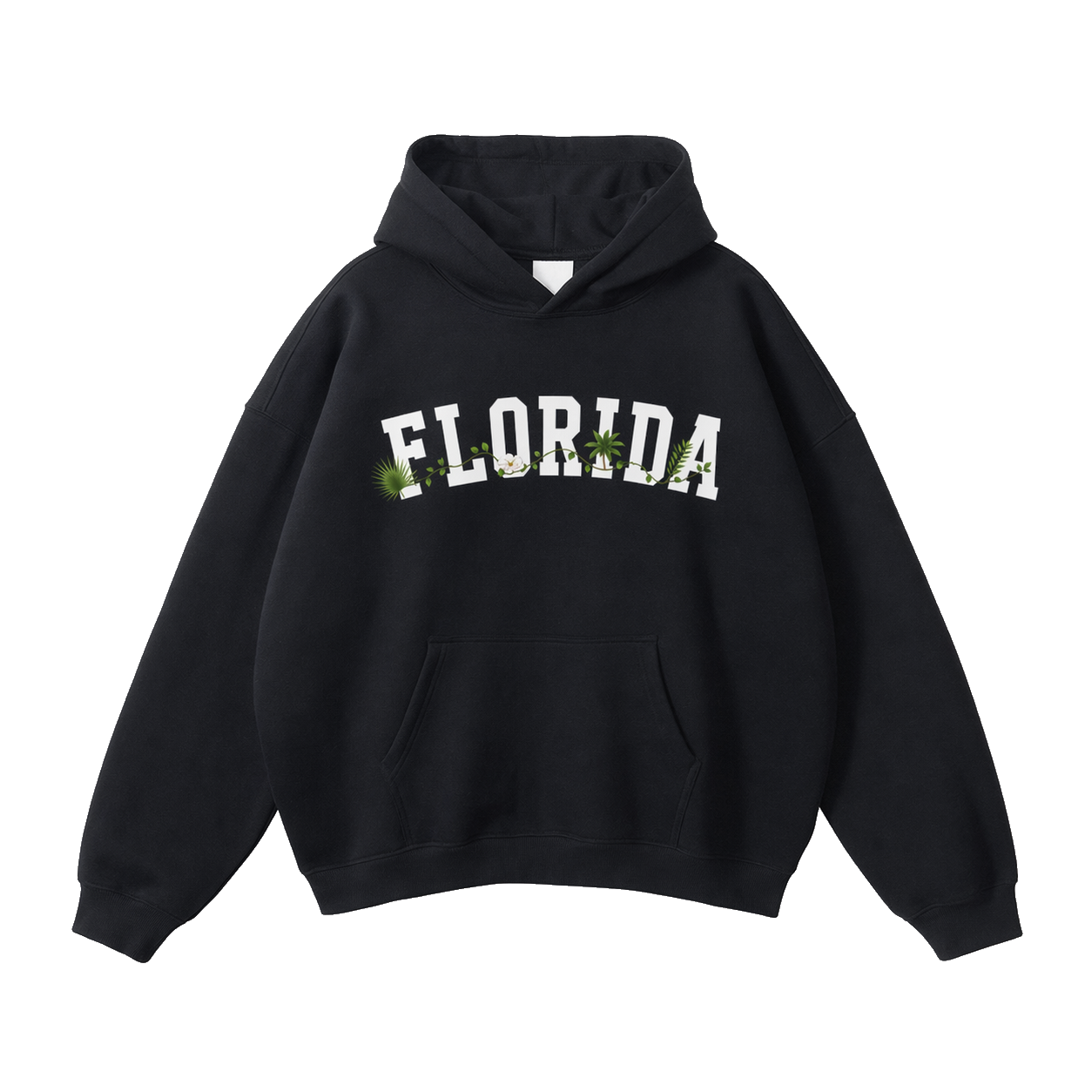 Collection 10 Florida Oversize Fleeced Hoodie - Black front