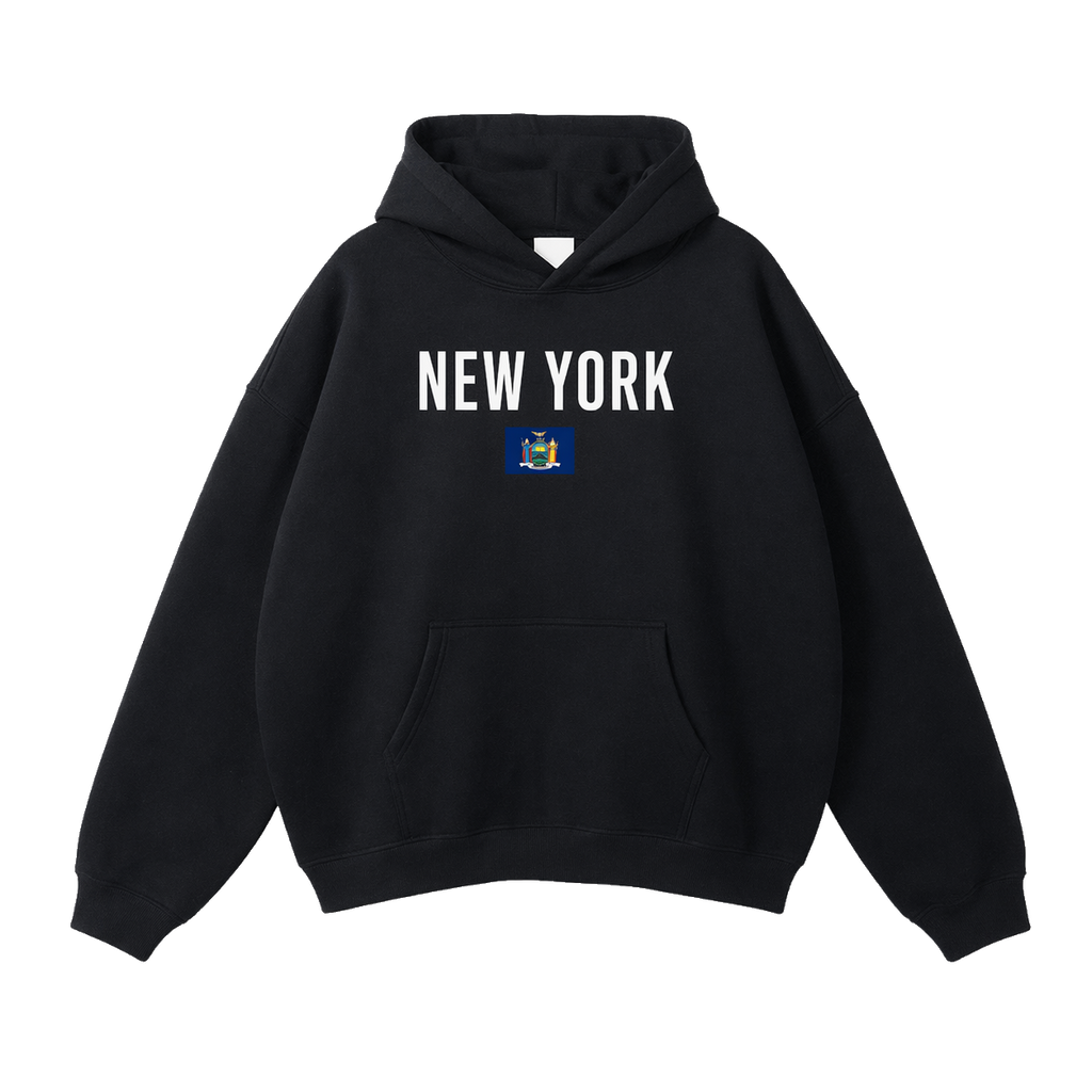 Collection 7 New York Oversize Fleeced Hoodie - Black front