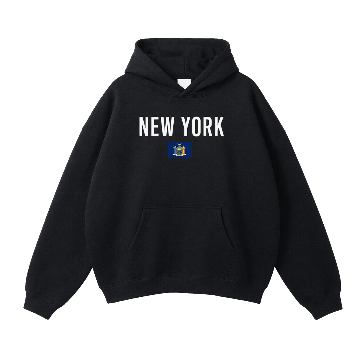 Collection 7 New York Oversize Fleeced Hoodie - Black front