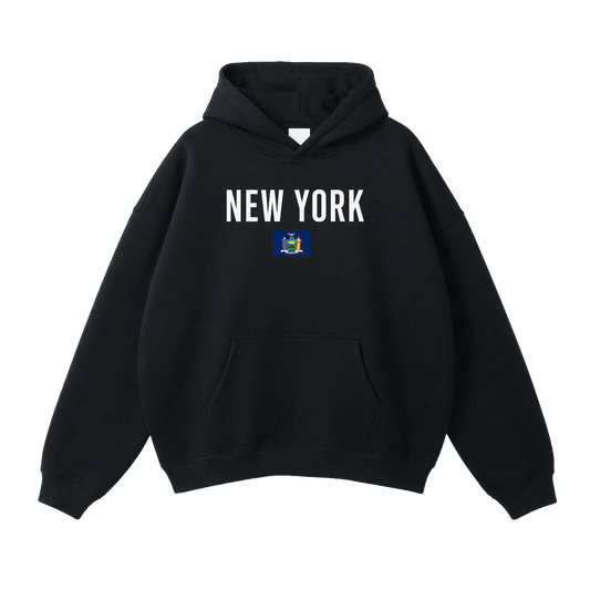 Collection 7 New York Oversize Fleeced Hoodie - Black front
