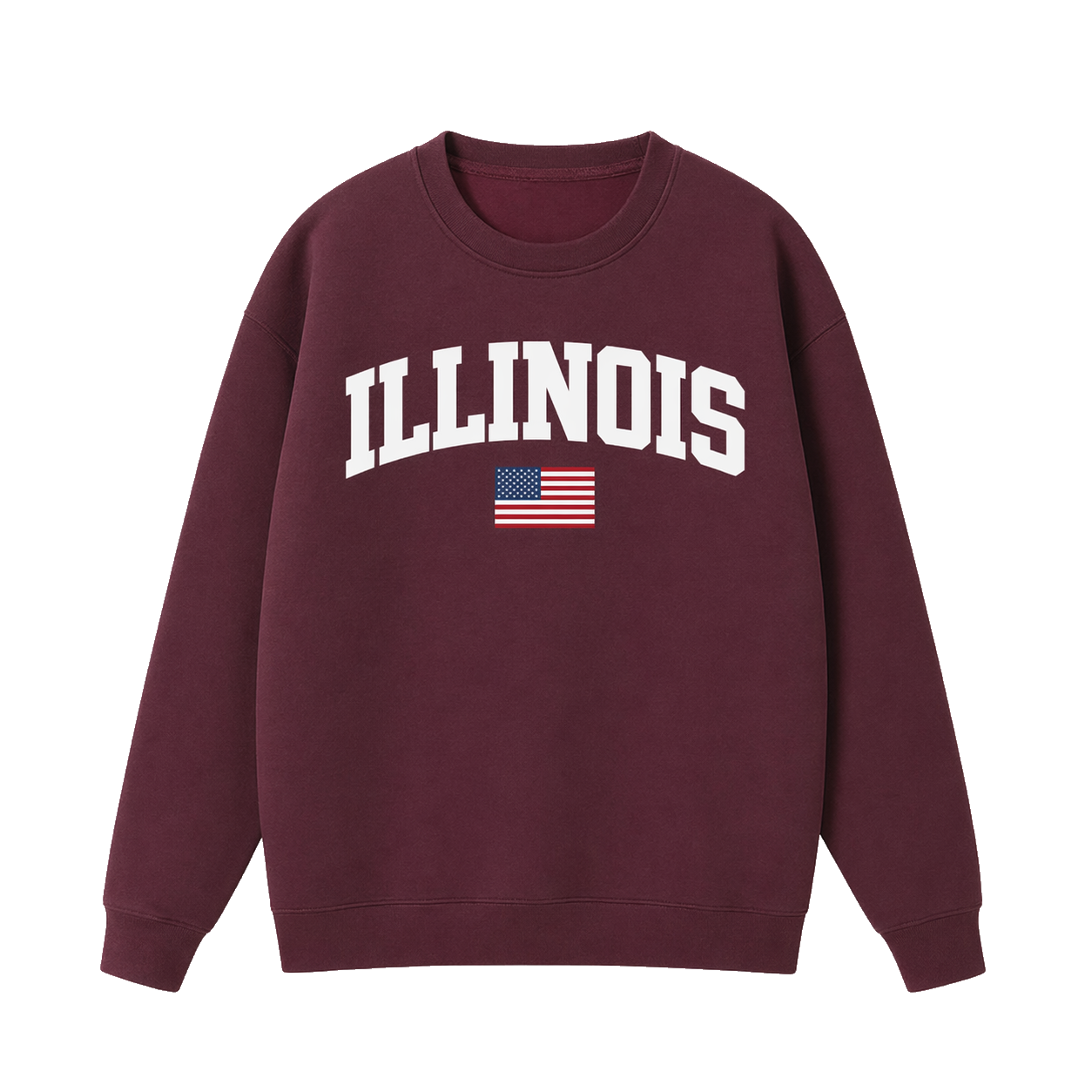 Collection 2 Illinois Essential Heavyweight Crewneck Sweatshirt - Dull Red front