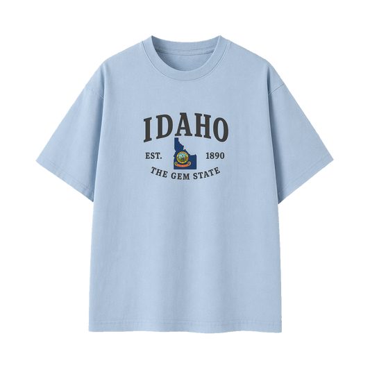 Collection 8 Idaho Essential Cotton T-Shirt - Light Blue front