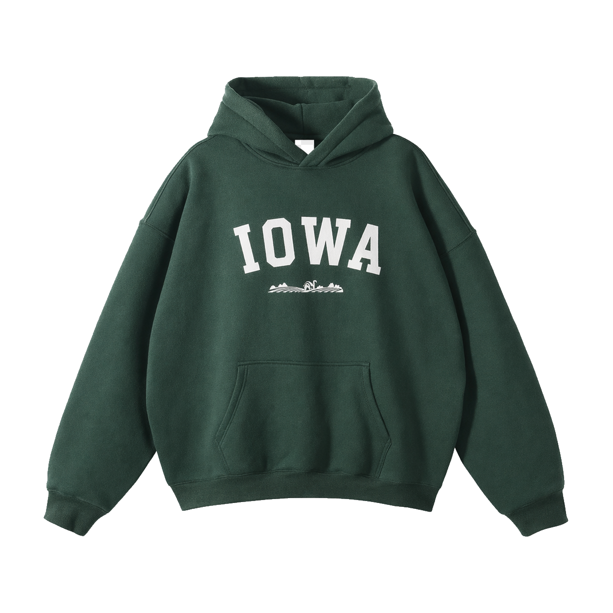 Collection 9 Iowa Oversize Fleeced Hoodie - Eden Green front
