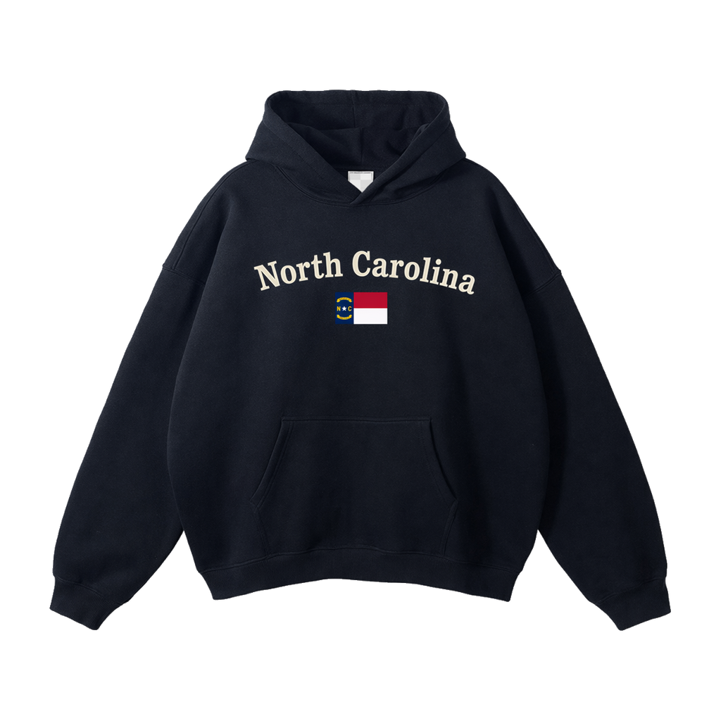 Collection 6 North Carolina Oversize Fleeced Hoodie - Black front