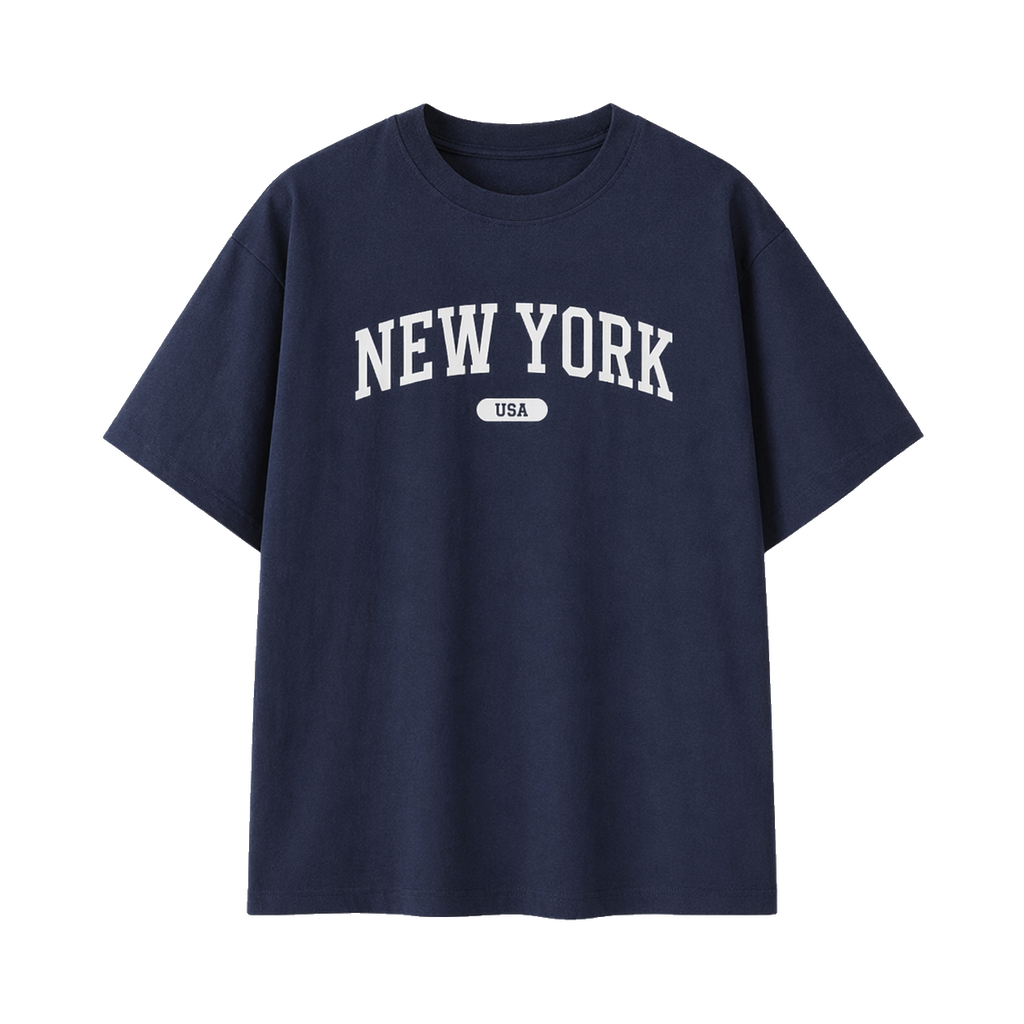 Collection 4 New York Essential Cotton T-Shirt - Navy Blue front