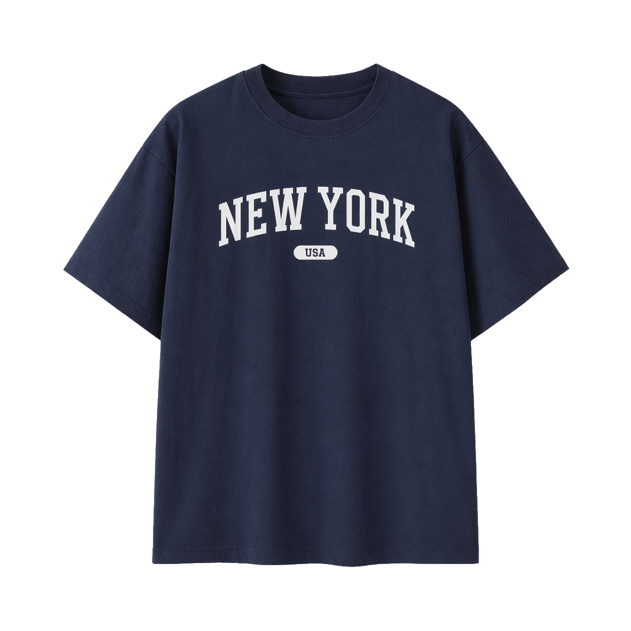 Collection 4 New York Essential Cotton T-Shirt - Navy Blue front