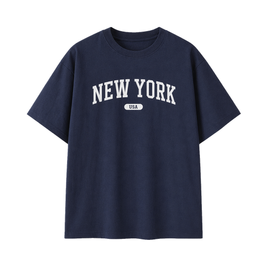 Collection 4 New York Essential Cotton T-Shirt - Navy Blue front