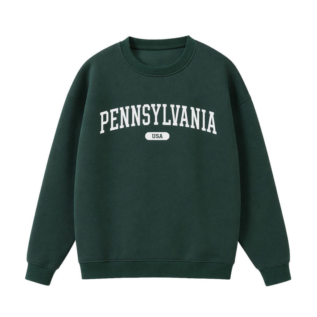Collection 4 Pennsylvania Essential Heavyweight Crewneck Sweatshirt - Dark Green front