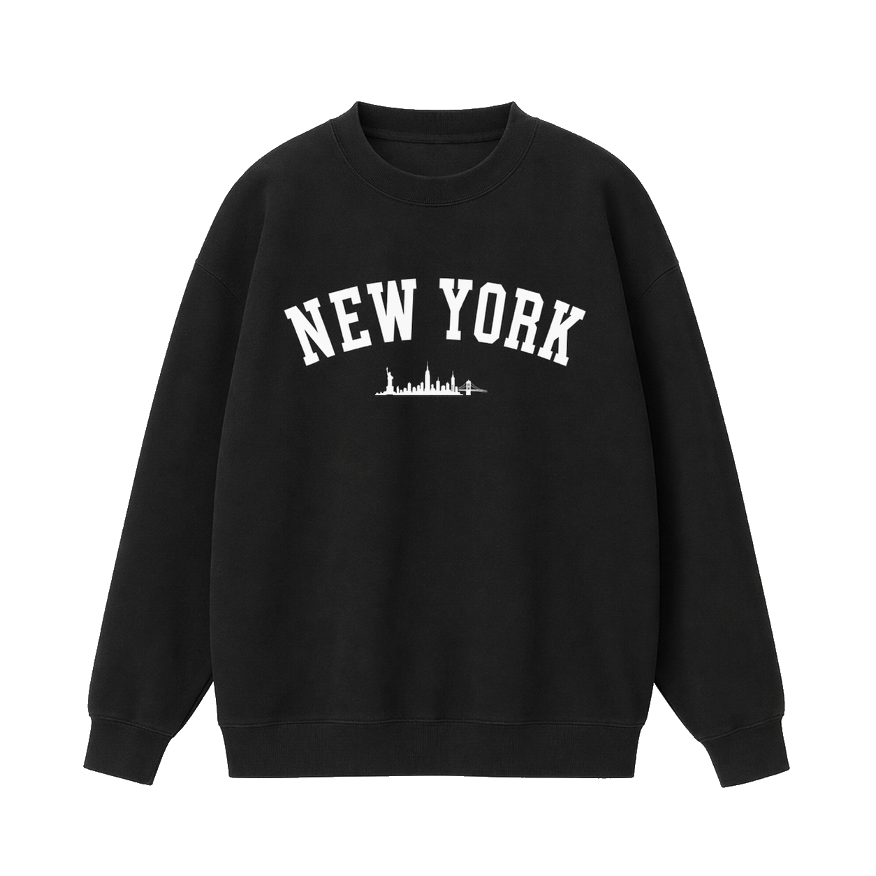 Collection 9 New York Essential Heavyweight Crewneck Sweatshirt - Black front