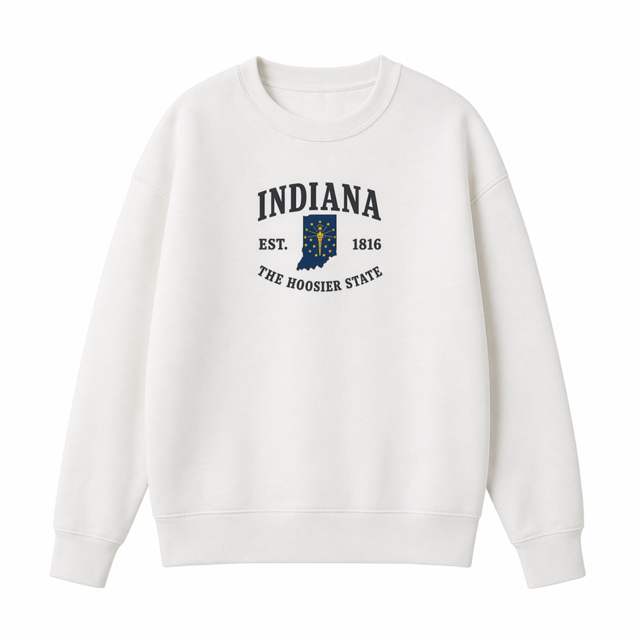 Collection 8 Indiana Essential Heavyweight Crewneck Sweatshirt - White front