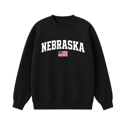 Collection 2 Nebraska Essential Heavyweight Crewneck Sweatshirt - Black front