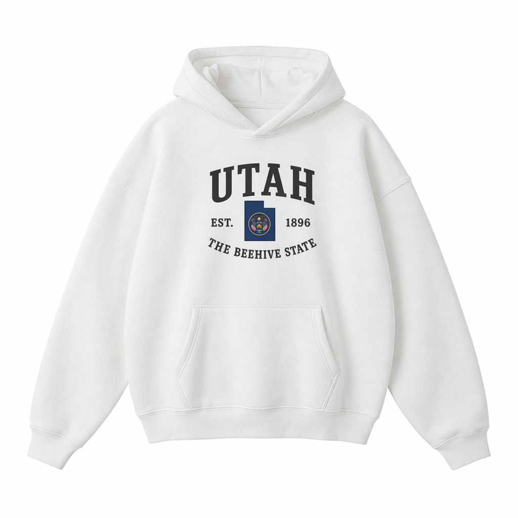Collection 8 Utah Oversize Fleeced Hoodie - White front