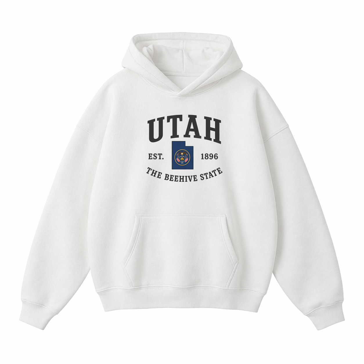 Collection 8 Utah Oversize Fleeced Hoodie - White front