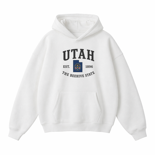 Collection 8 Utah Oversize Fleeced Hoodie - White front