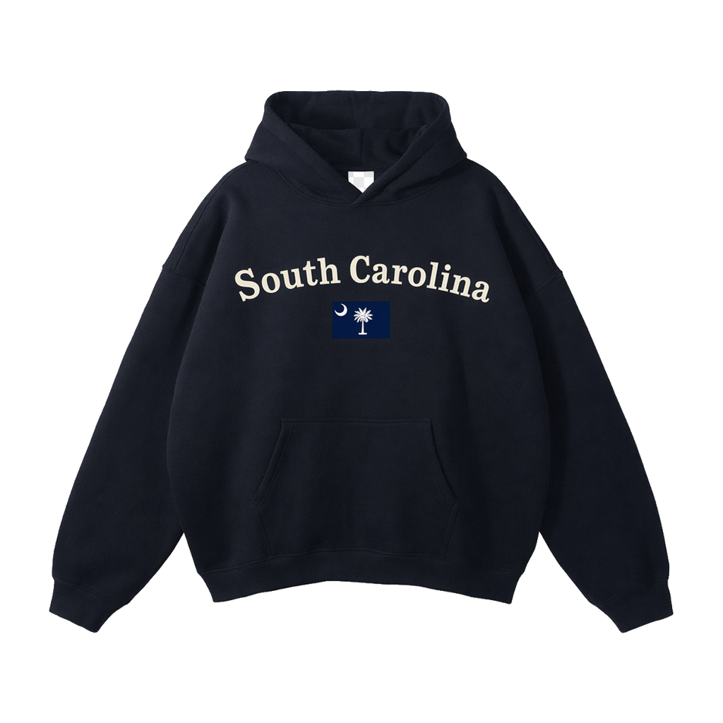Collection 6 South Carolina Oversize Fleeced Hoodie - Black front
