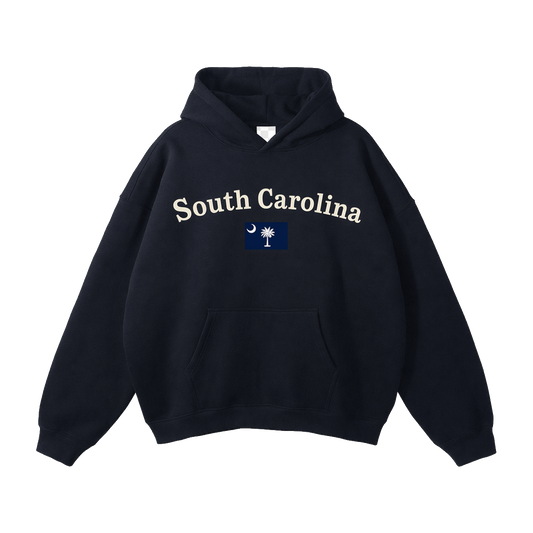 Collection 6 South Carolina Oversize Fleeced Hoodie - Black front