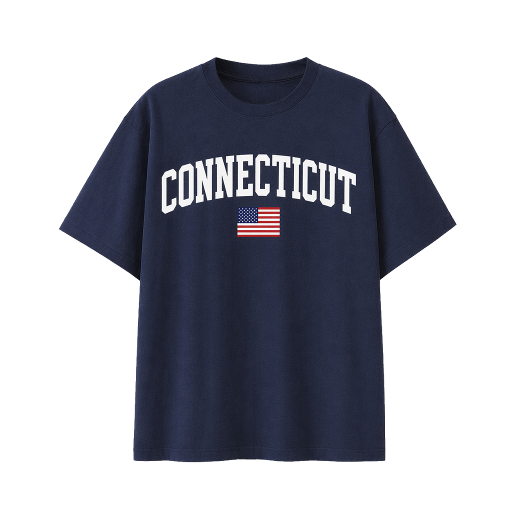 Collection 2 Connecticut Essential Cotton T-Shirt - Navy Blue front