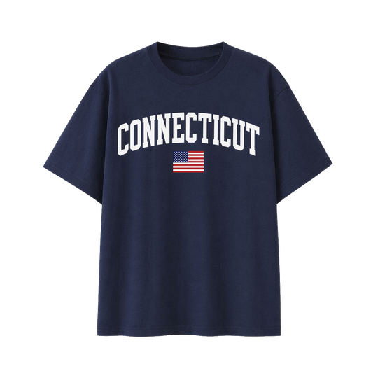 Collection 2 Connecticut Essential Cotton T-Shirt - Navy Blue front