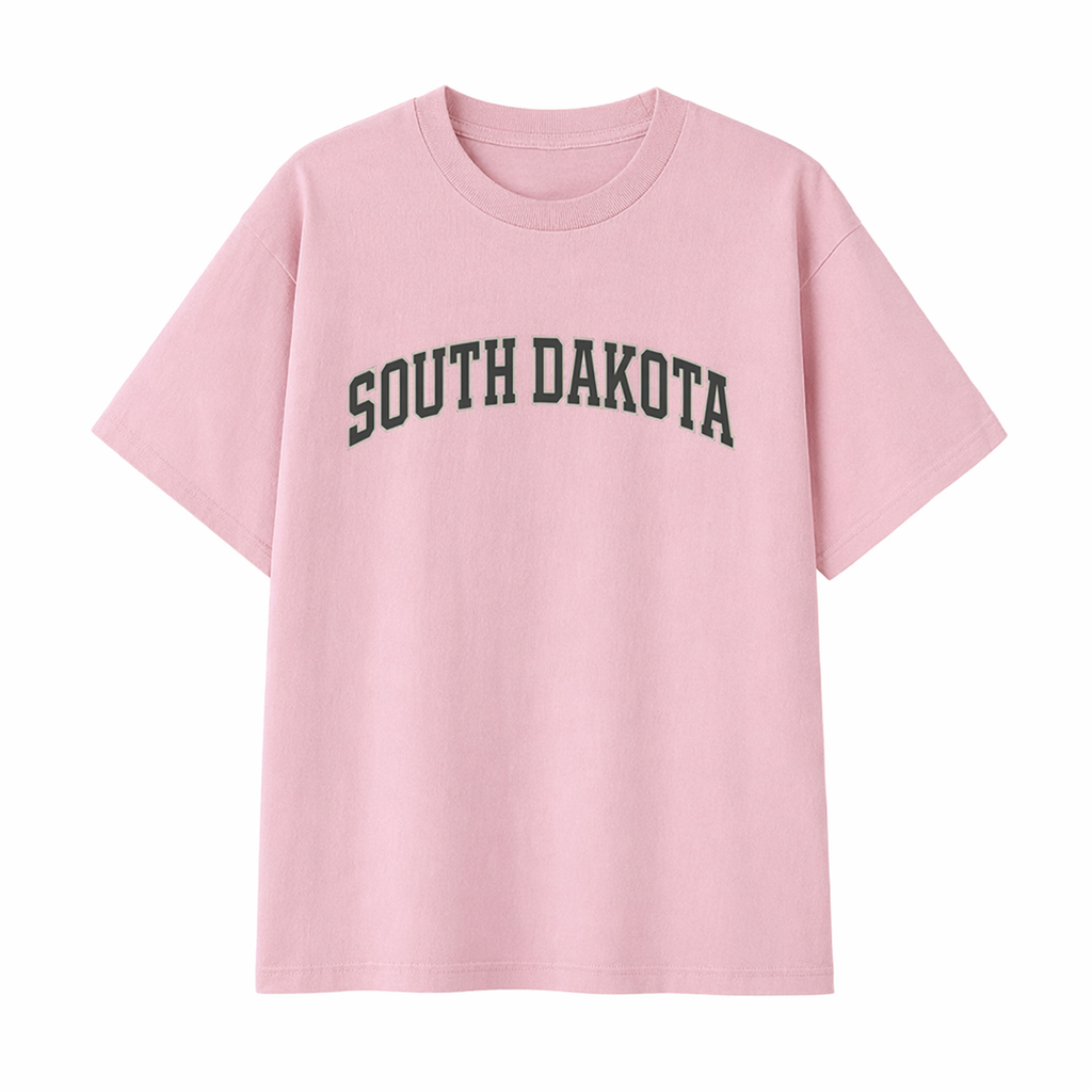 Collection 1 South Dakota Essential Cotton T-Shirt - Pink front