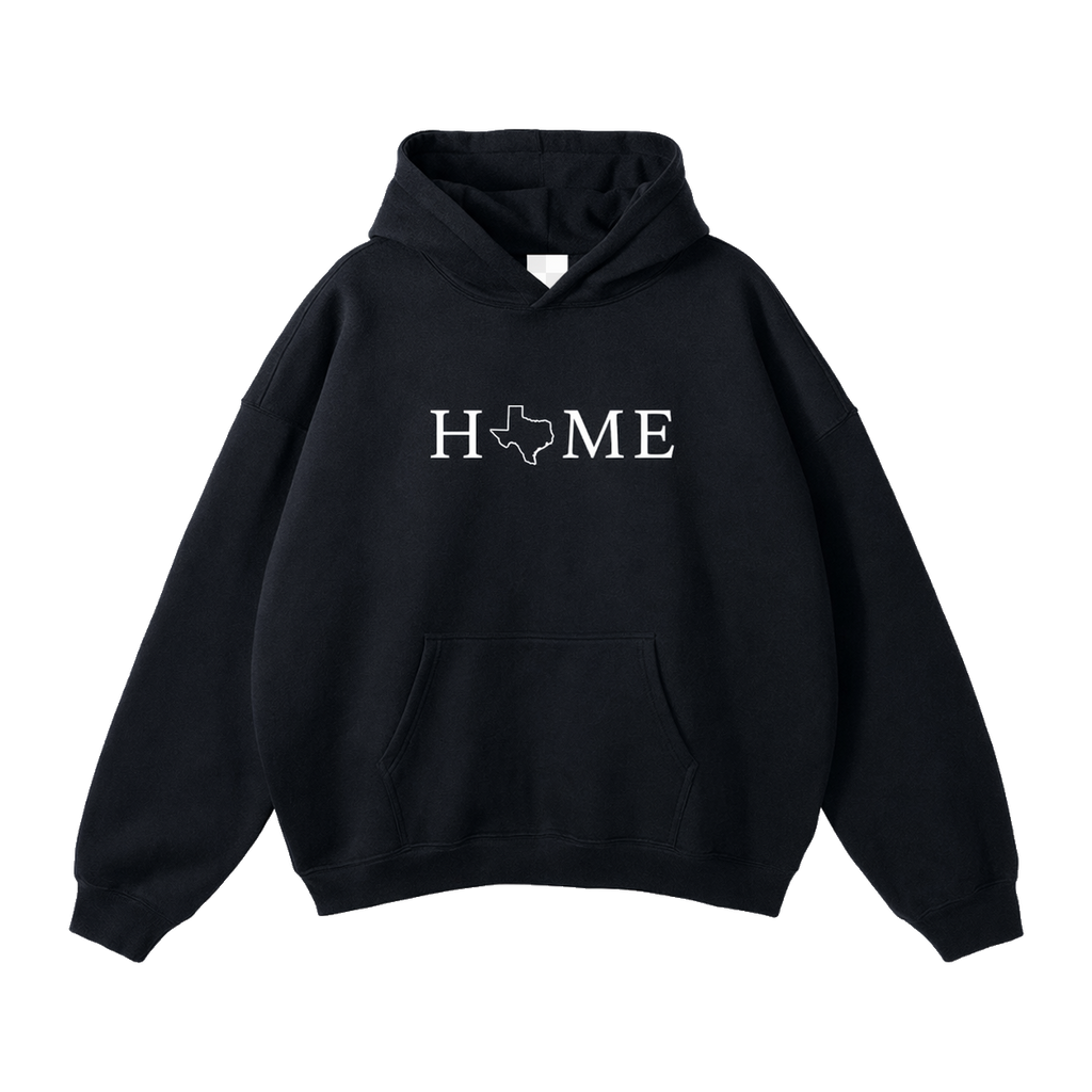 Collection 5 Texas Oversize Fleeced Hoodie - Black front