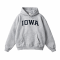 Collection 1 Iowa Oversize Fleeced Hoodie - Flower Gray front