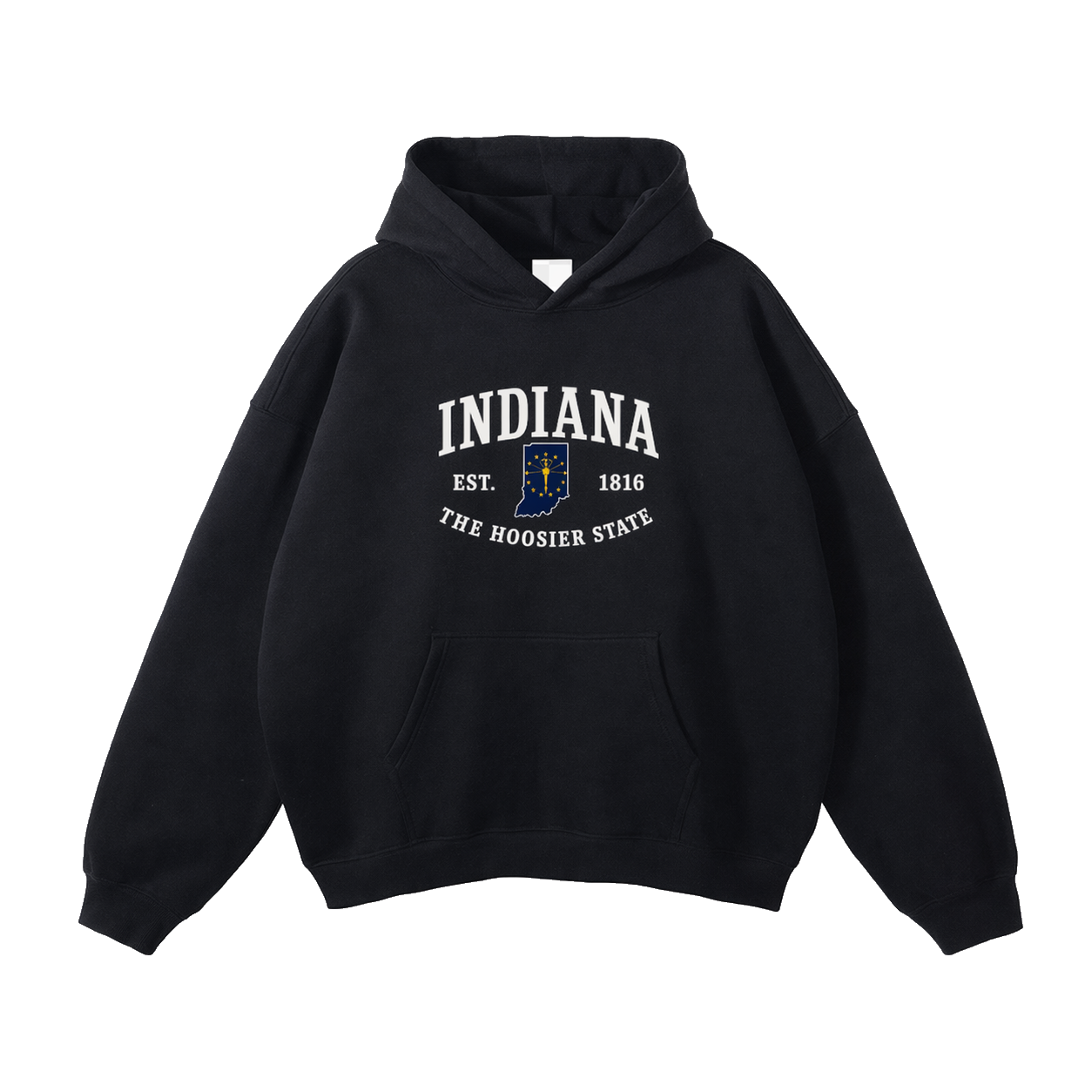 Collection 8 Indiana Oversize Fleeced Hoodie - Black front