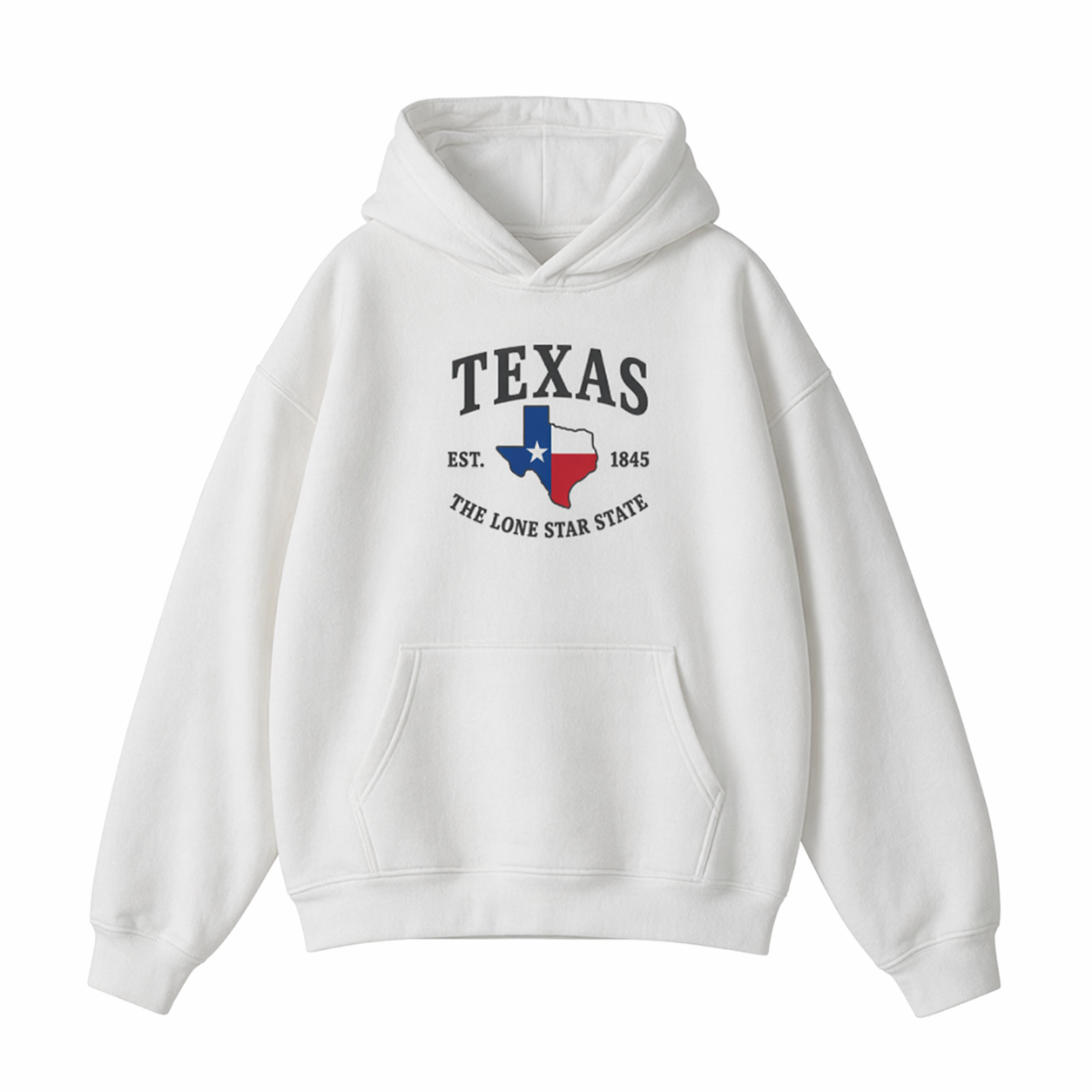 Collection 8 Texas Oversize Fleeced Hoodie - White front