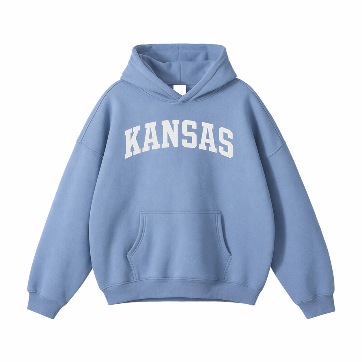 Collection 1 Kansas Oversize Fleeced Hoodie - Medium Blue front