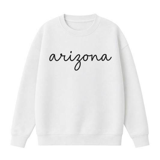 Collection 3 Arizona Essential Heavyweight Crewneck Sweatshirt - White front