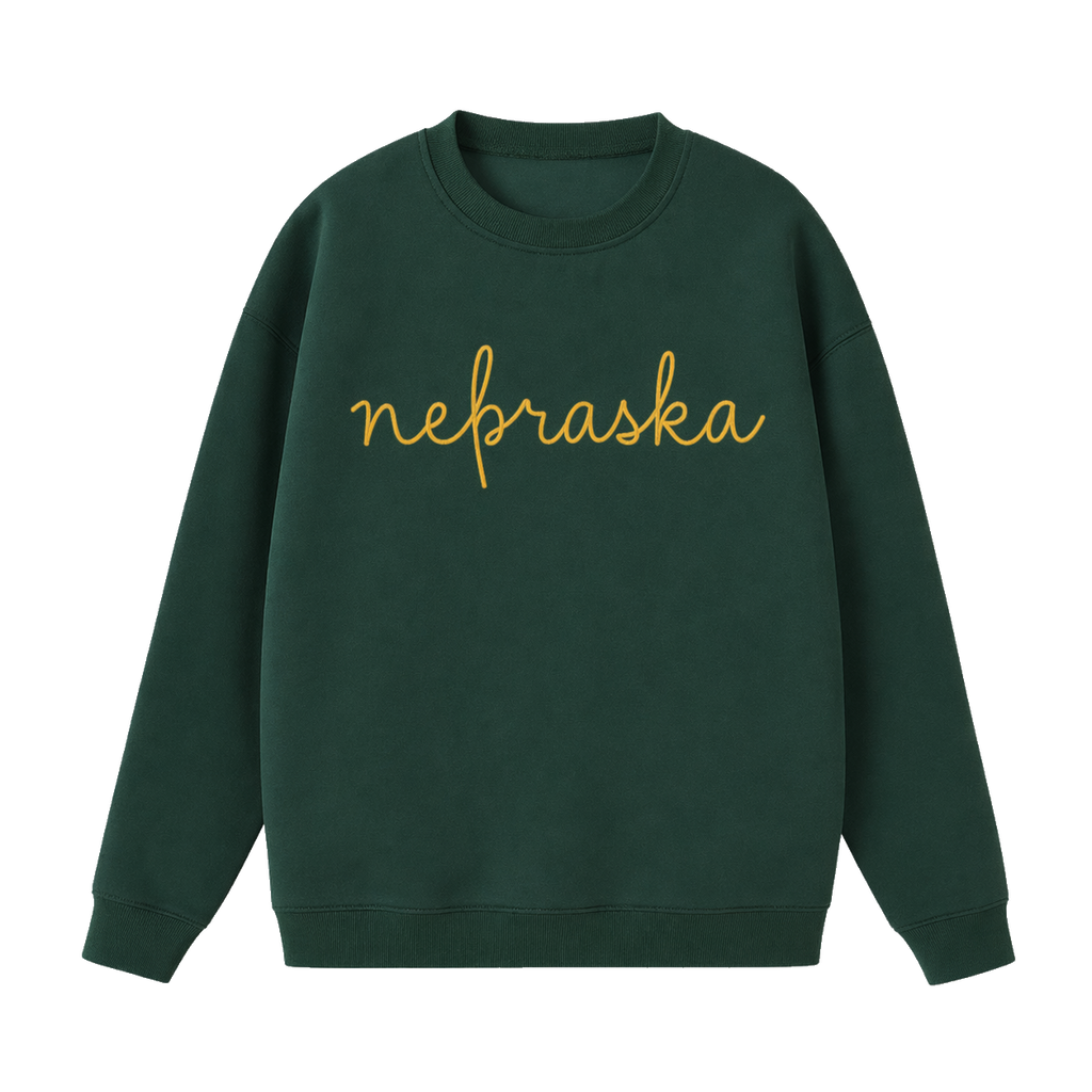Collection 3 Nebraska Essential Heavyweight Crewneck Sweatshirt - Dark Green front