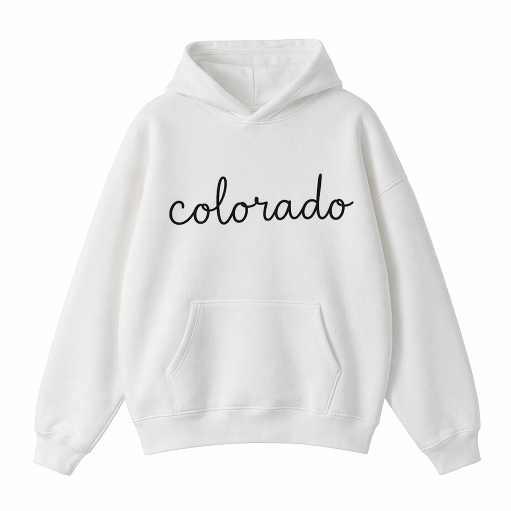 Collection 3 Colorado Oversize Fleeced Hoodie - White front